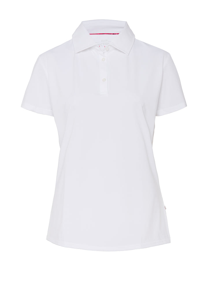E11351-92917 Pure Functional Polo Damen slim fit Halbarm 900 uni weiß