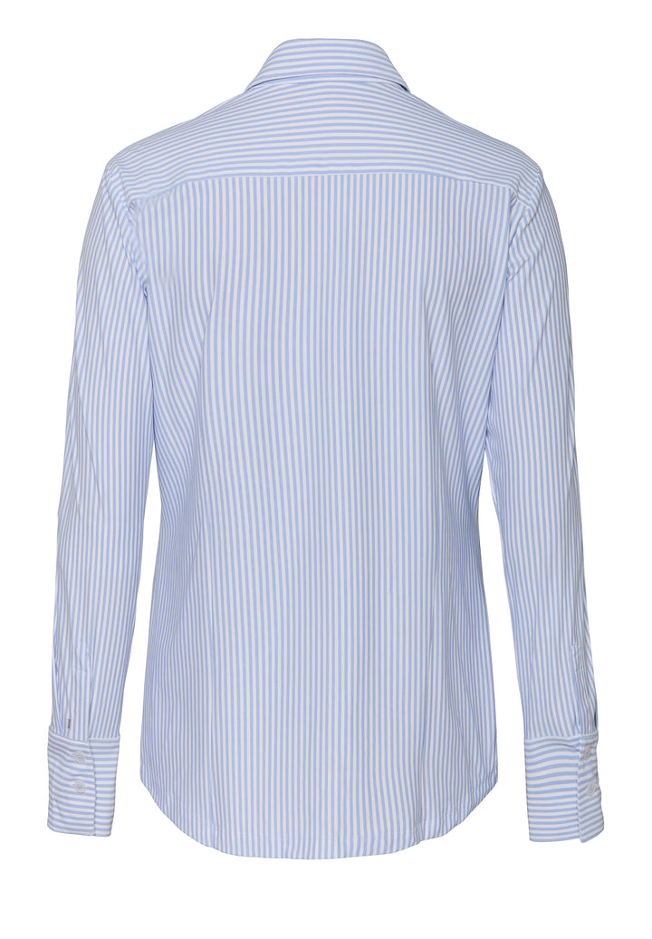 E11352-91910 PURE- Functional Bluse slim fit Langarm 162 streifen hellblau
