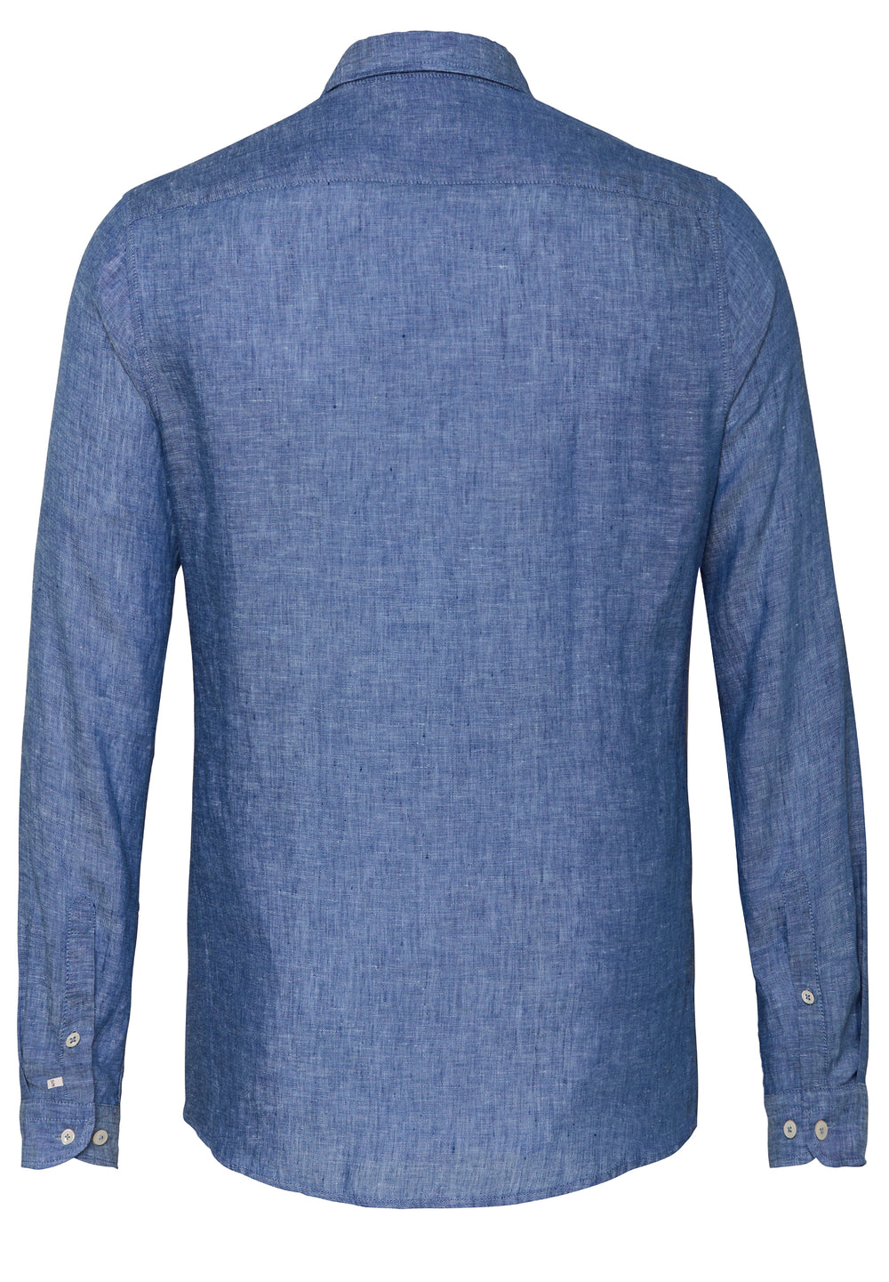 E11508-21110 PURE- Casual Hemd Langarm 110 uni mittelblau