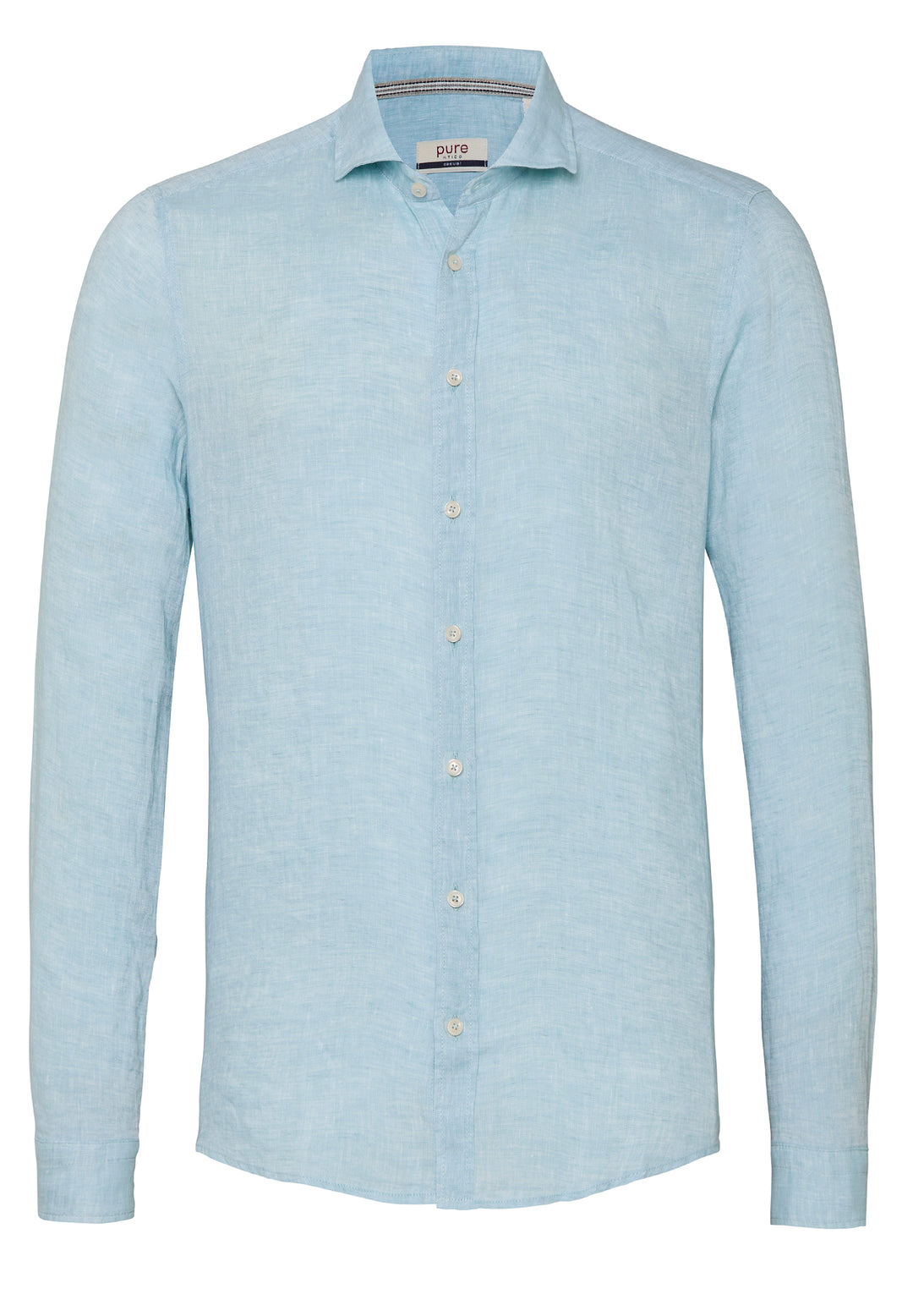 E11508-21110 PURE- Casual Hemd Langarm 140 uni aqua