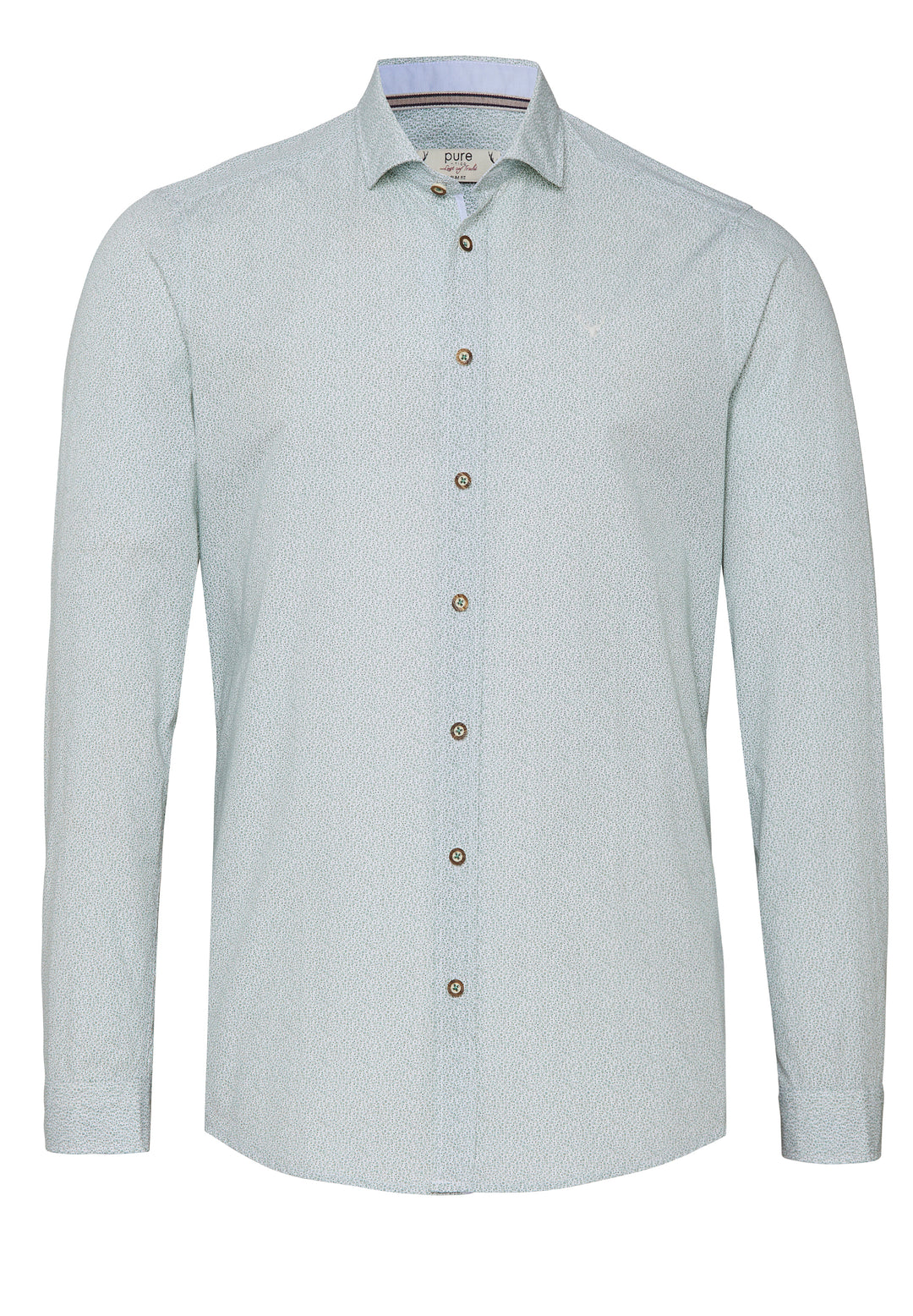 E12615-21197 PURE Tracht Hemd slim fit Langarm 473 druck grün