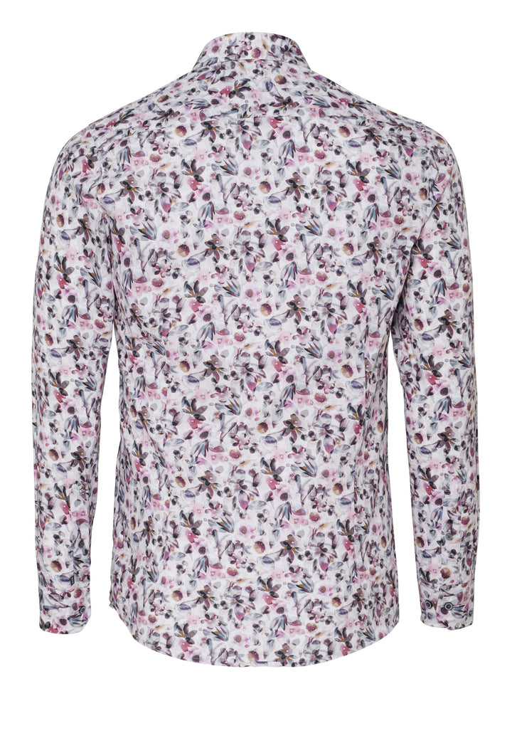 E21002-21704 PURE- City Hemd slim fit Langarm 878 druck aubergine