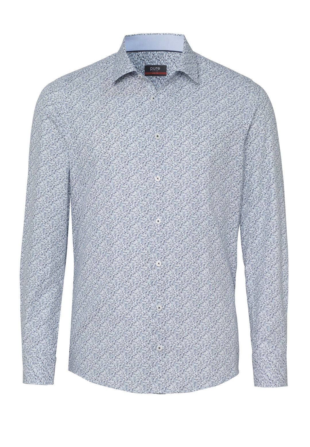 E21009-21103 PURE- City Hemd slim fit Langarm 773 druck grau