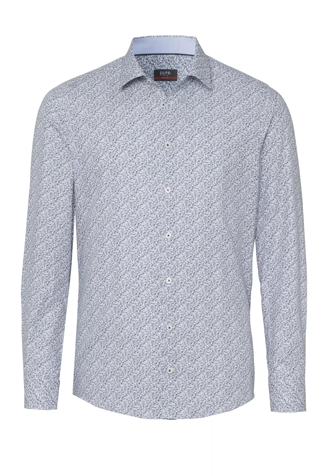 E21009-21103 PURE- City Hemd slim fit Langarm 773 druck grau