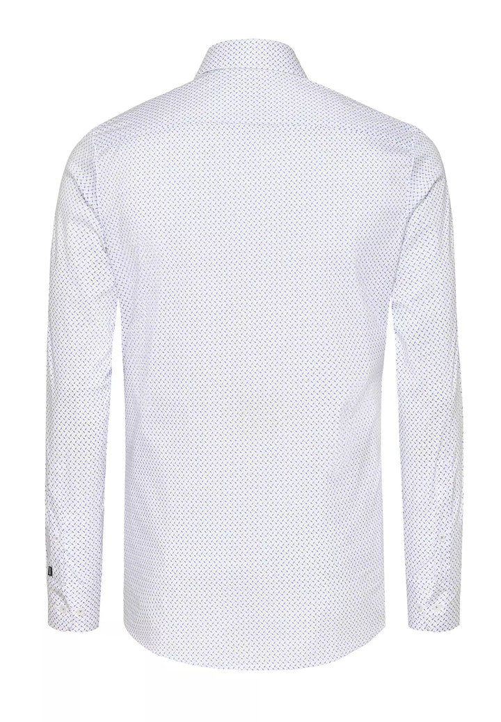 E21056-21701 PURE- FLXBL Hemd Langarm 173 druck mittelblau