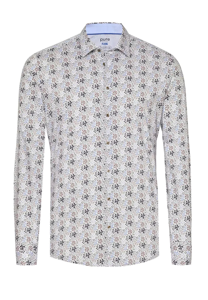 E21059-21102 PURE- FLXBL Hemd Langarm 173 druck mittelblau