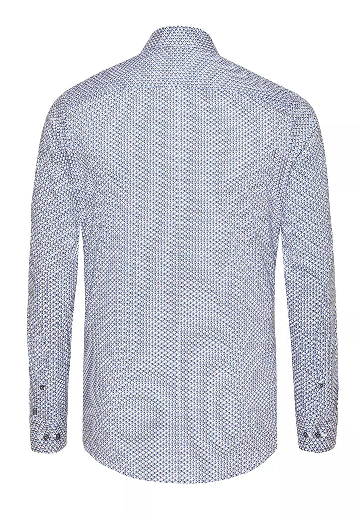 E21060-21701 PURE- FLXBL Hemd Langarm 173 druck mittelblau