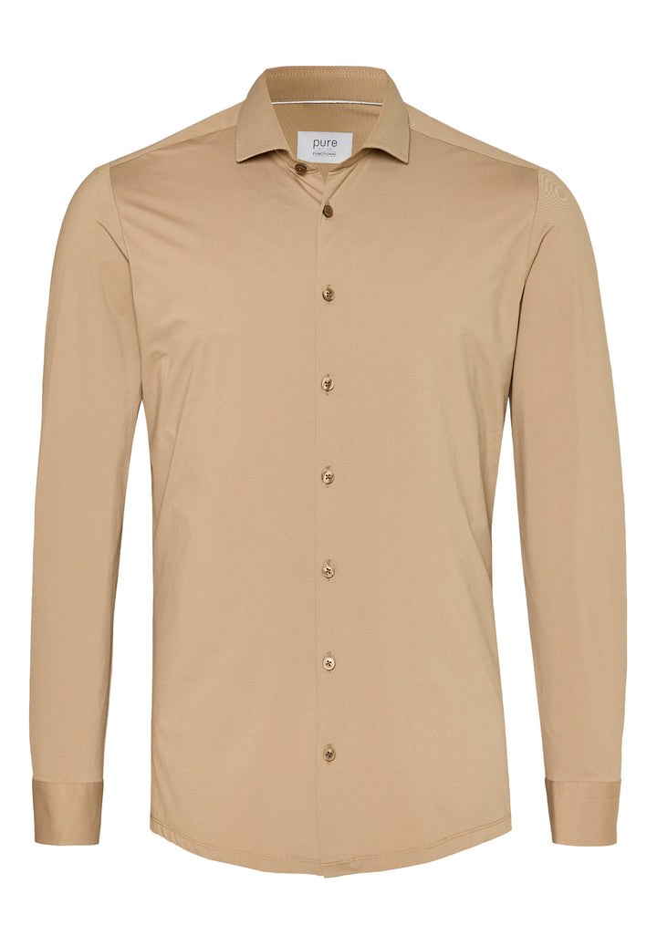 E21300-21750 PURE- Functional Hemd Langarm 218 uni beige