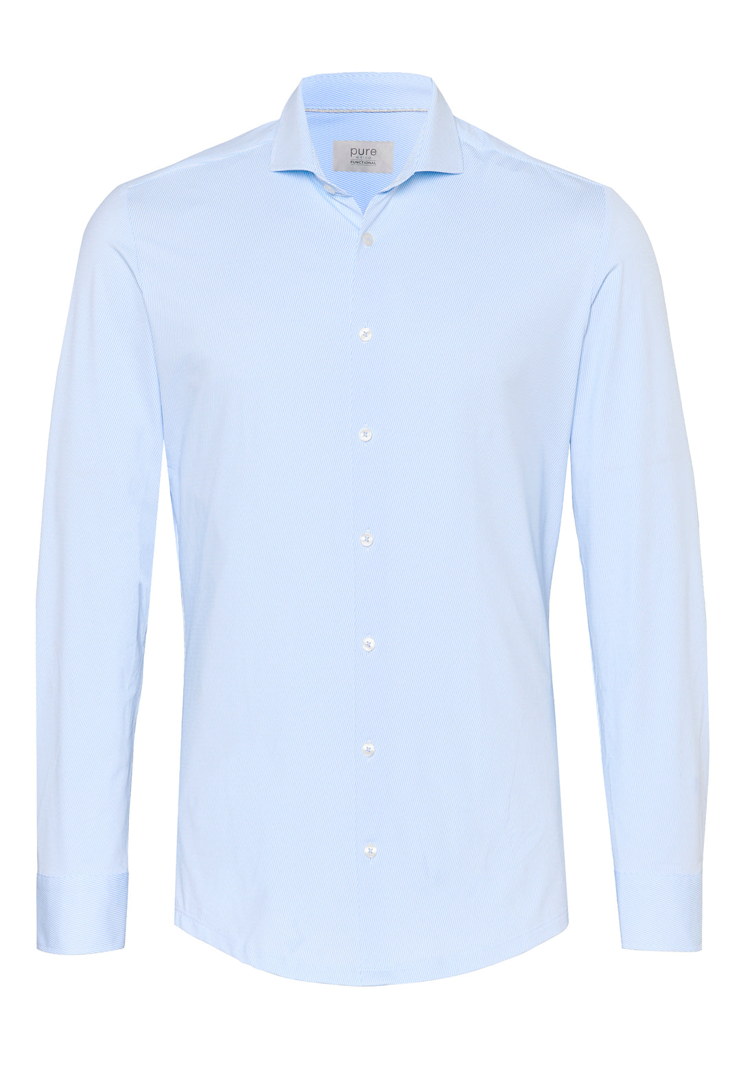 E21306-21742 PURE- Functional Hemd Langarm 160 streifen hellblau