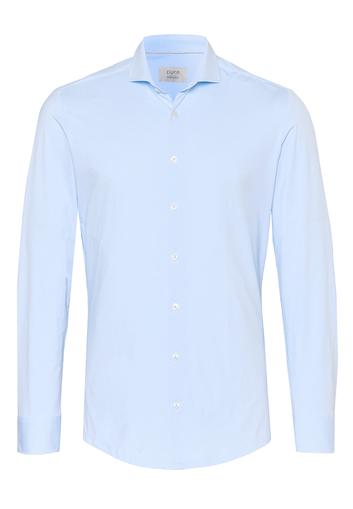 E21306-21742 PURE- Functional Hemd Langarm 160 streifen hellblau