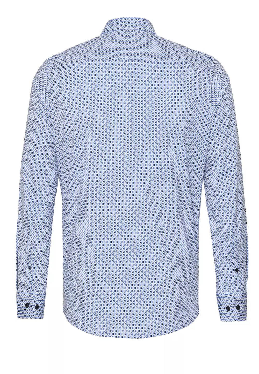 E21308-21742 PURE- Functional Hemd Langarm 173 druck mittelblau