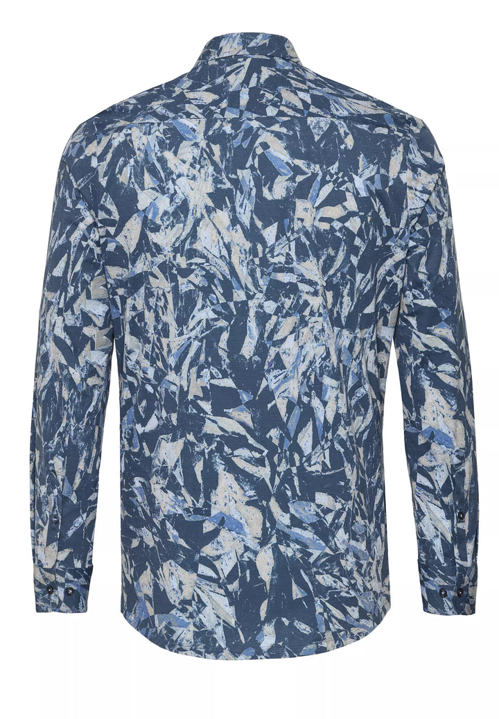 E21310-21742 PURE- Functional Hemd Langarm 176 druck dunkelblau