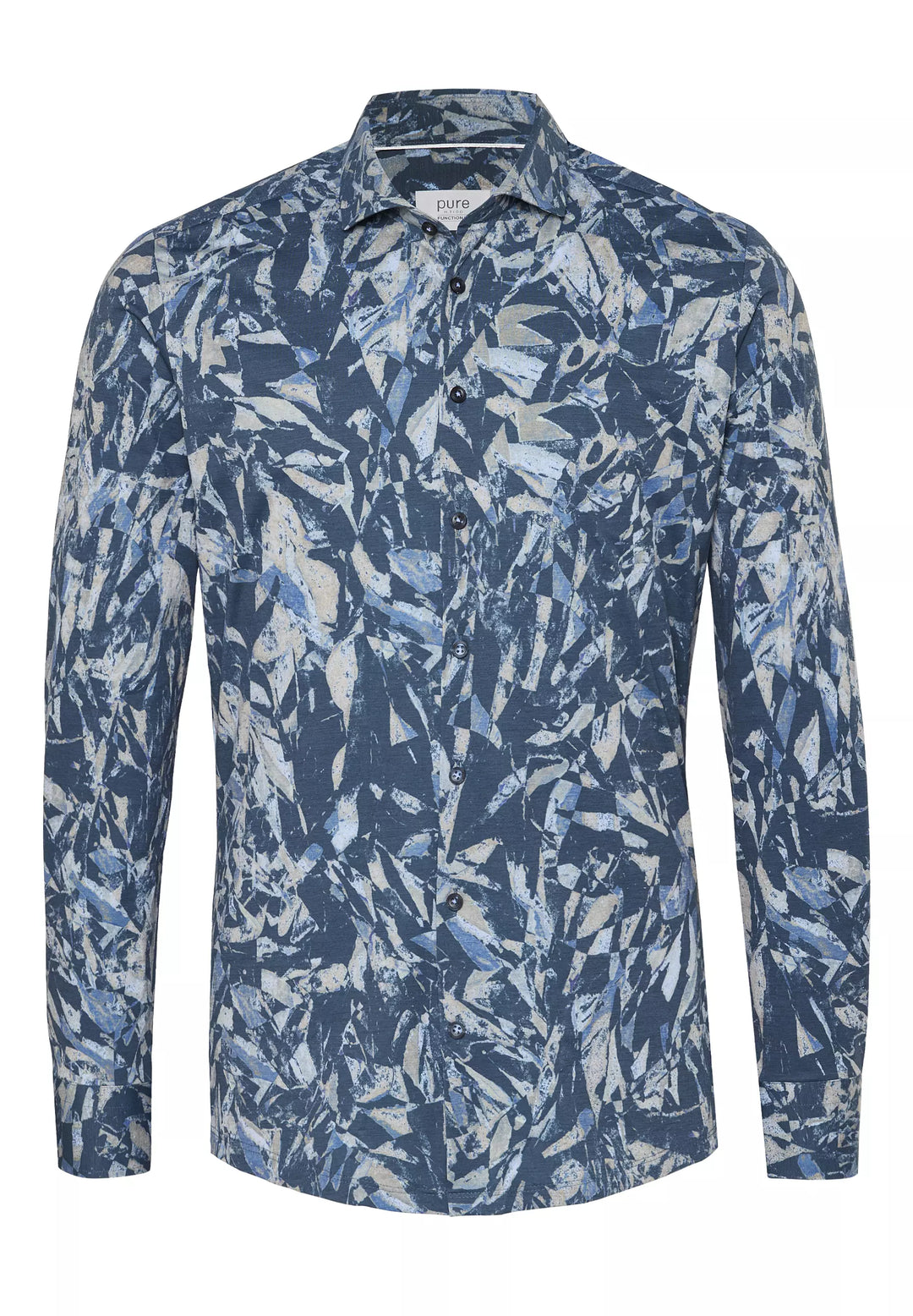 E21310-21742 PURE- Functional Hemd Langarm 176 druck dunkelblau