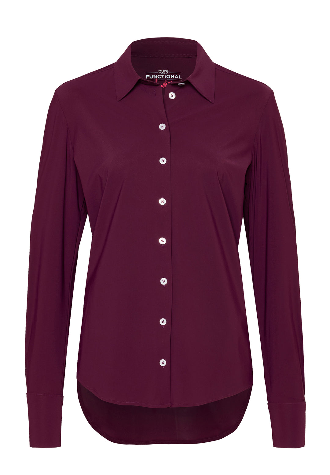 E21350-91910 PURE- Functional Bluse slim fit Langarm 845 uni aubergine