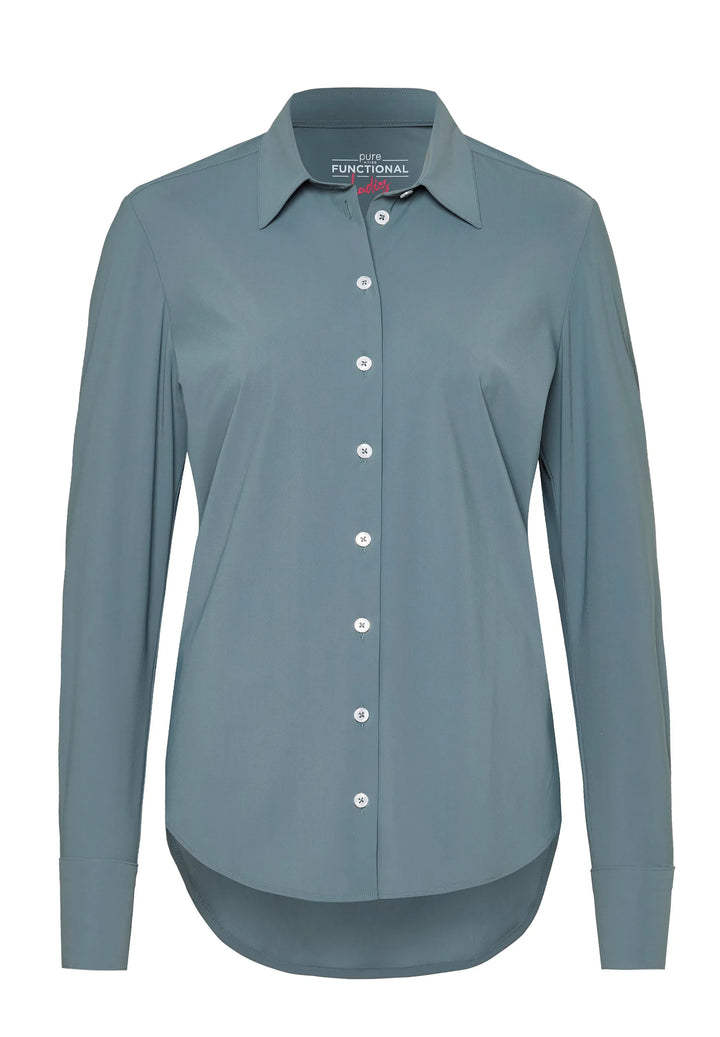 E21350-91911 PURE- Functional Bluse Langarm 710 uni grau