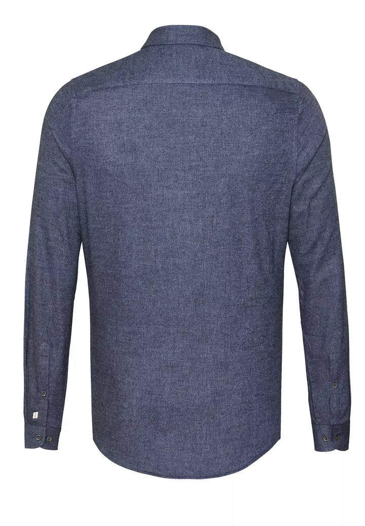 E21500-51202 PURE- Casual Hemd Langarm 110 uni mittelblau