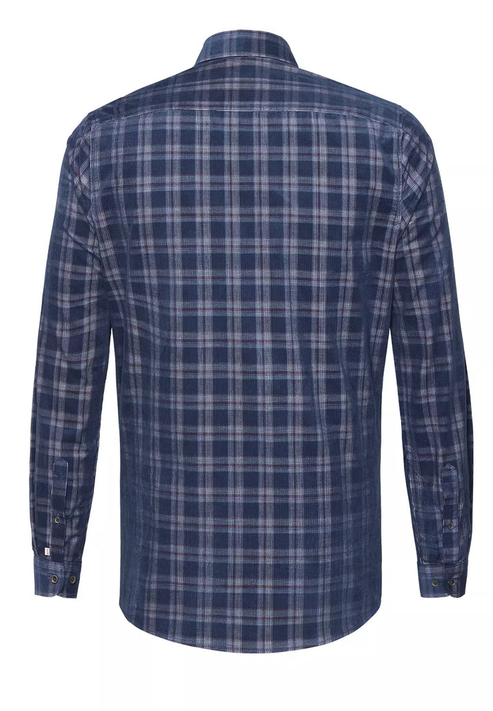 E21522-51201 PURE- Casual Hemd Langarm 156 karo dunkelblau