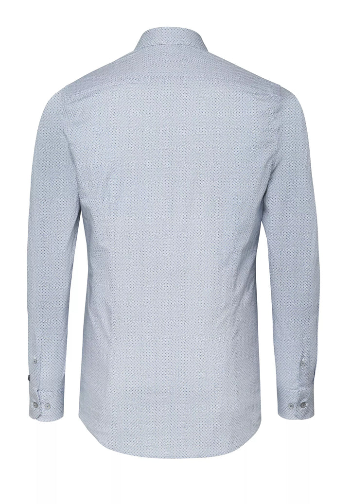 E31001-21703 PURE- City Hemd slim fit Langarm 173 druck mittelblau