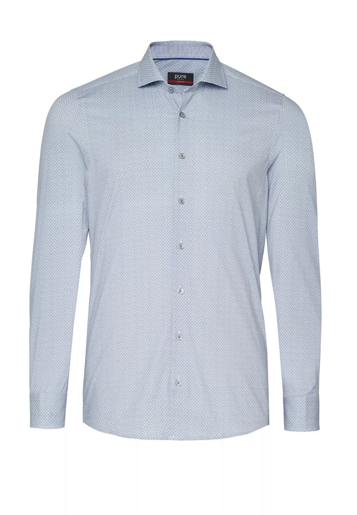 E31001-21703 PURE- City Hemd slim fit Langarm 173 druck mittelblau