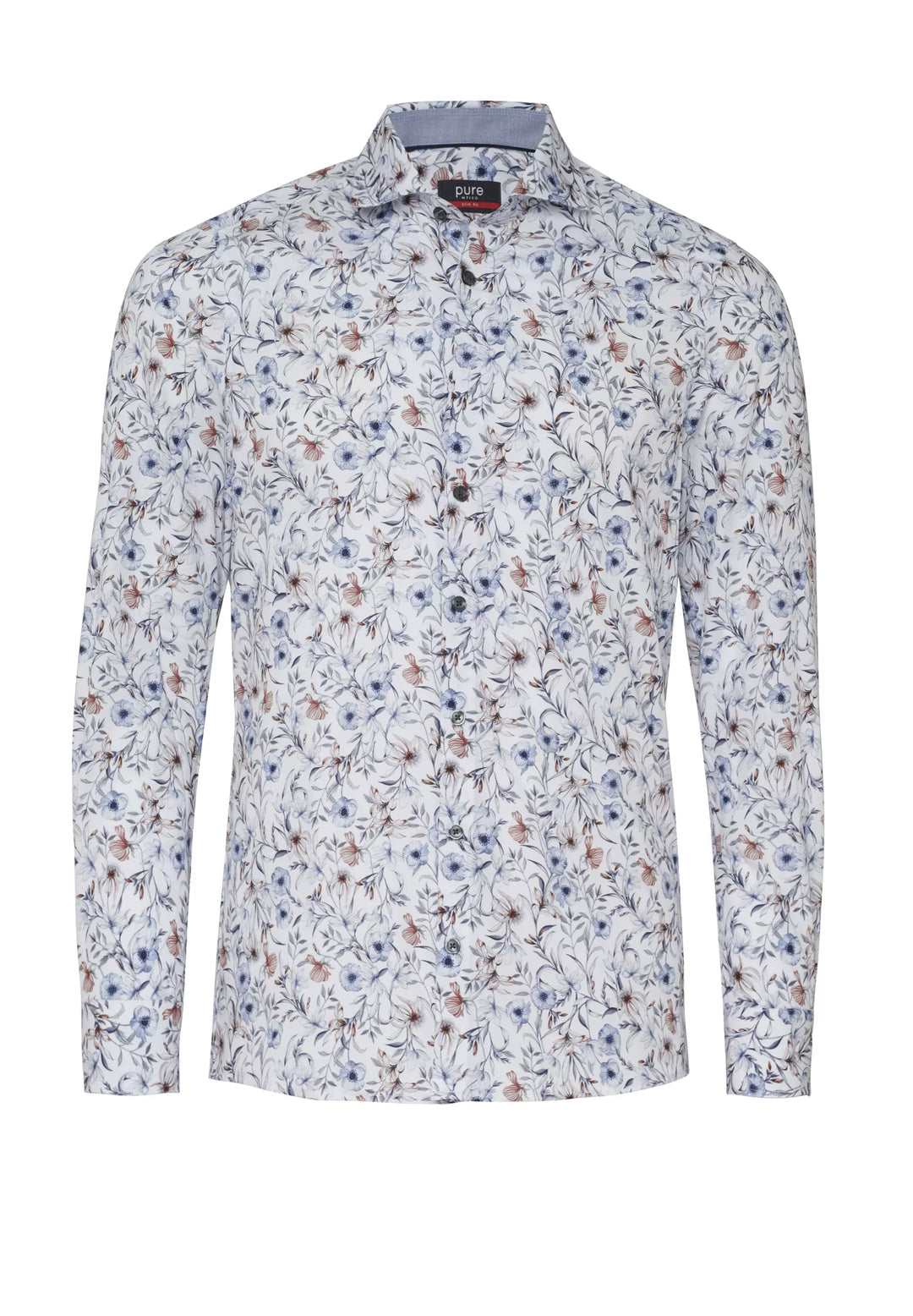 E31009-21704 PURE- City Hemd slim fit Langarm 173 druck mittelblau