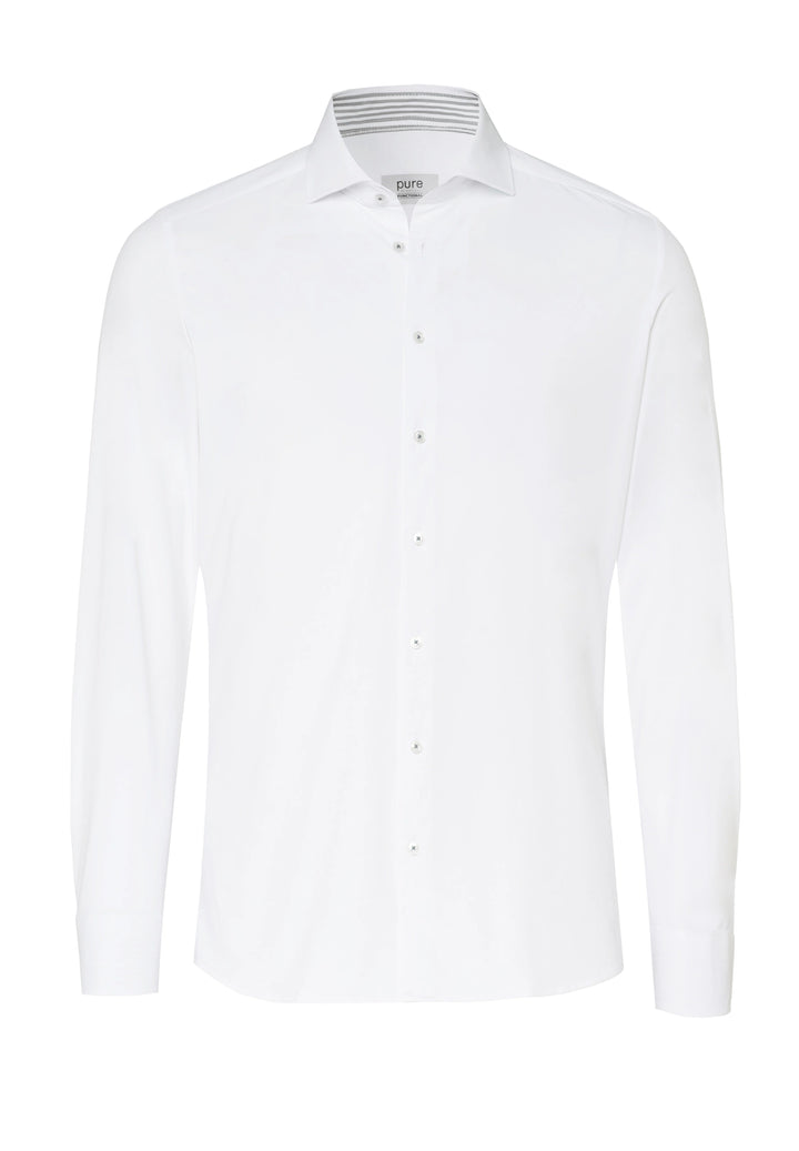 E31301-21741 PURE- Functional Hemd Langarm 902 uni weiß