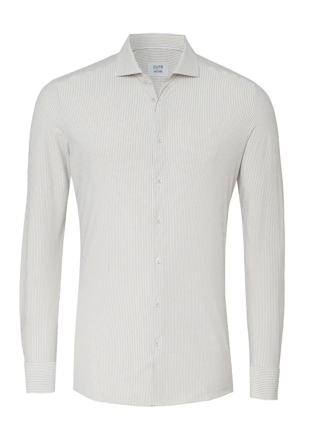 E31302-21742 PURE- Functional Hemd Langarm 263 streifen beige