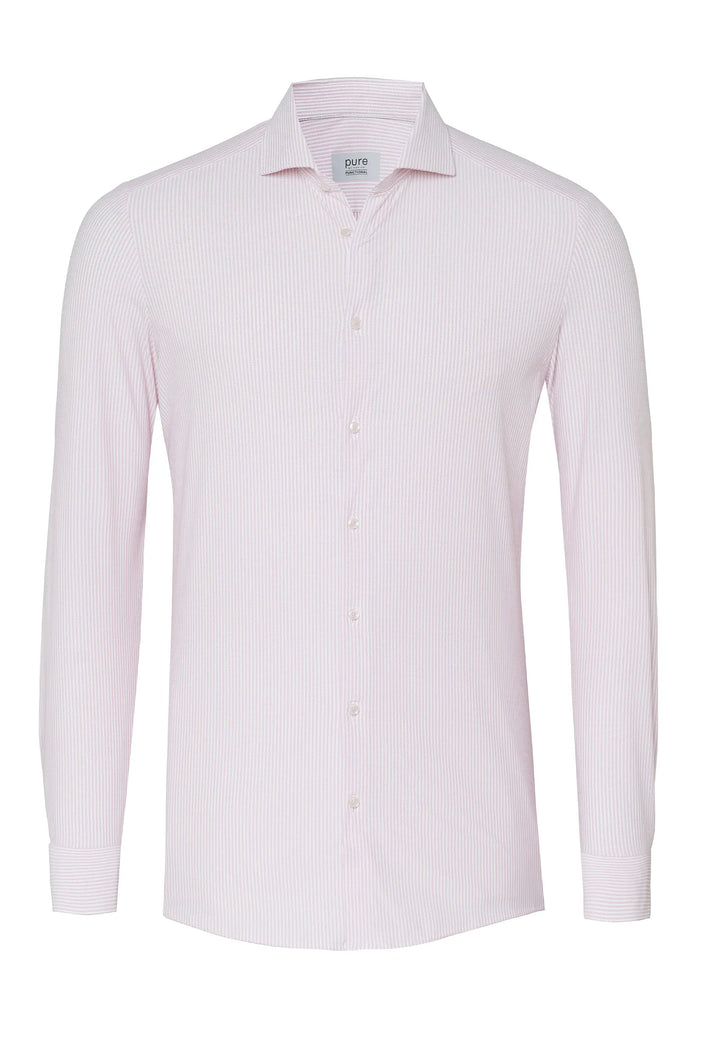 E31302-21742 PURE- Functional Hemd Langarm 388 streifen rosa