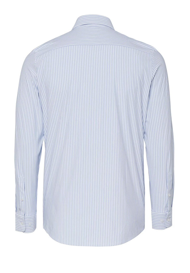 E31305-21742 PURE- Functional Hemd Langarm 163 streifen mittelblau