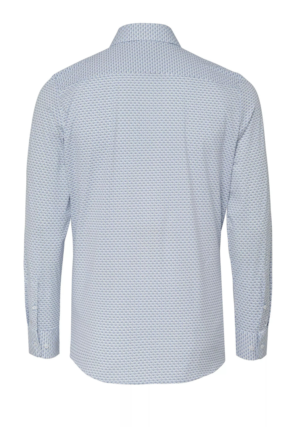 E31311-21742 PURE- Functional Hemd Langarm 173 druck mittelblau