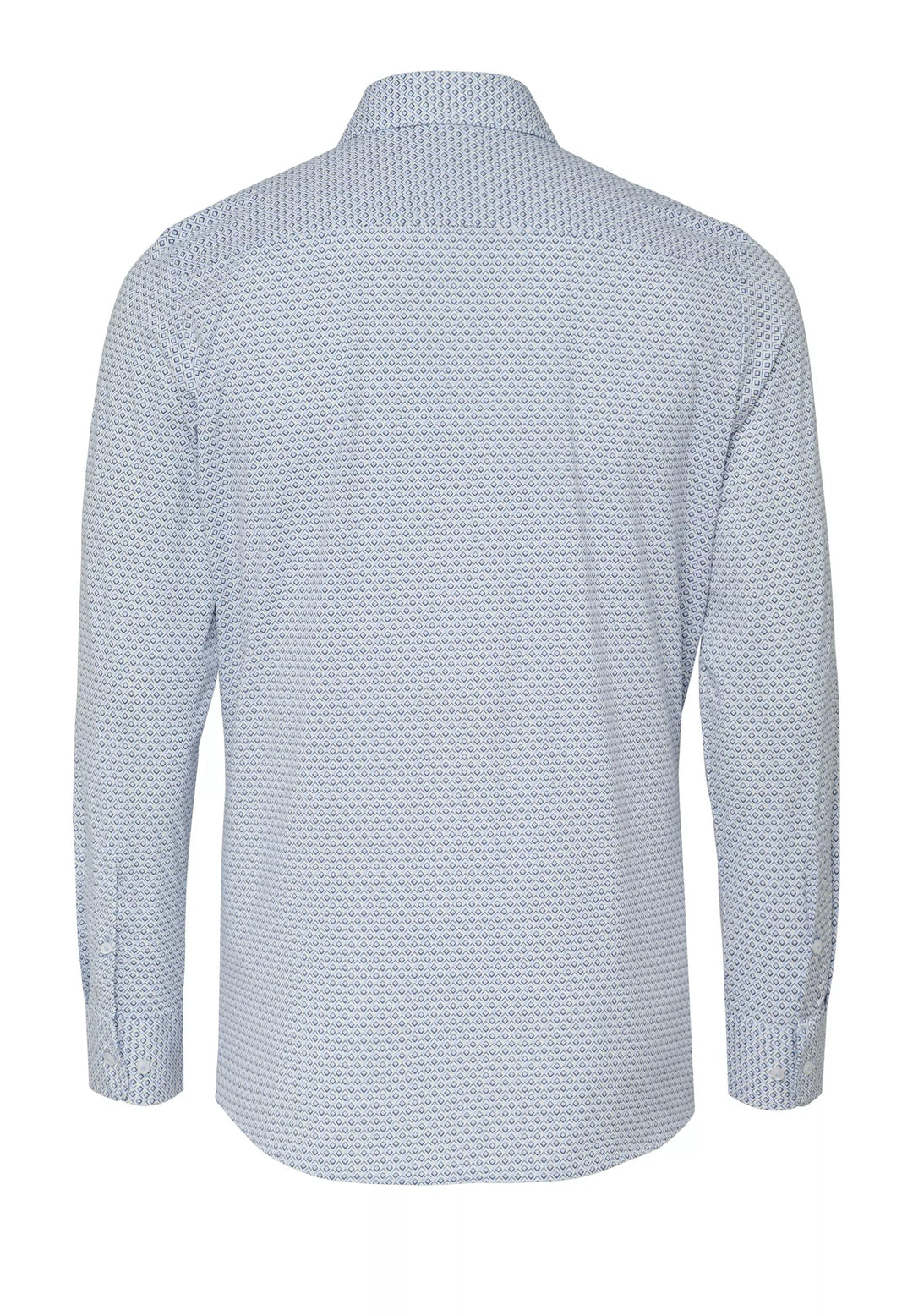 E31311-21742 PURE- Functional Hemd Langarm 173 druck mittelblau