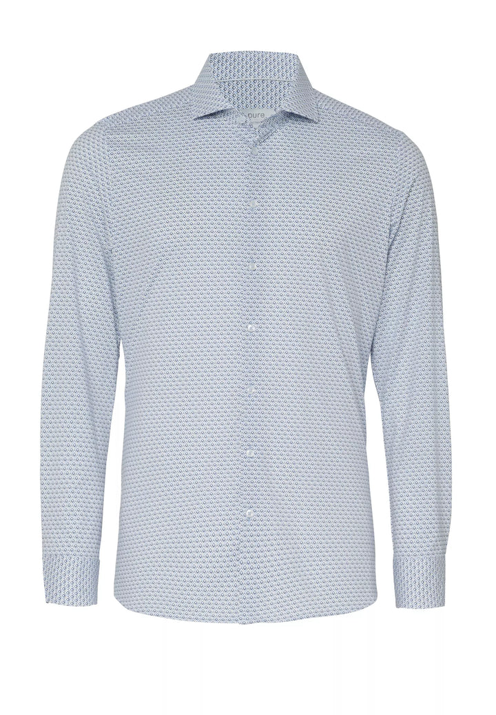 E31311-21742 PURE- Functional Hemd Langarm 173 druck mittelblau