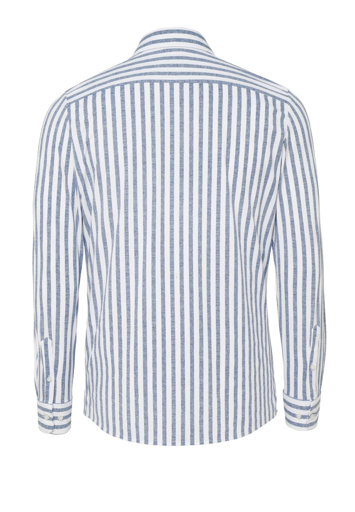 E31312-21742 PURE- Functional Hemd Langarm 166 streifen dunkelblau