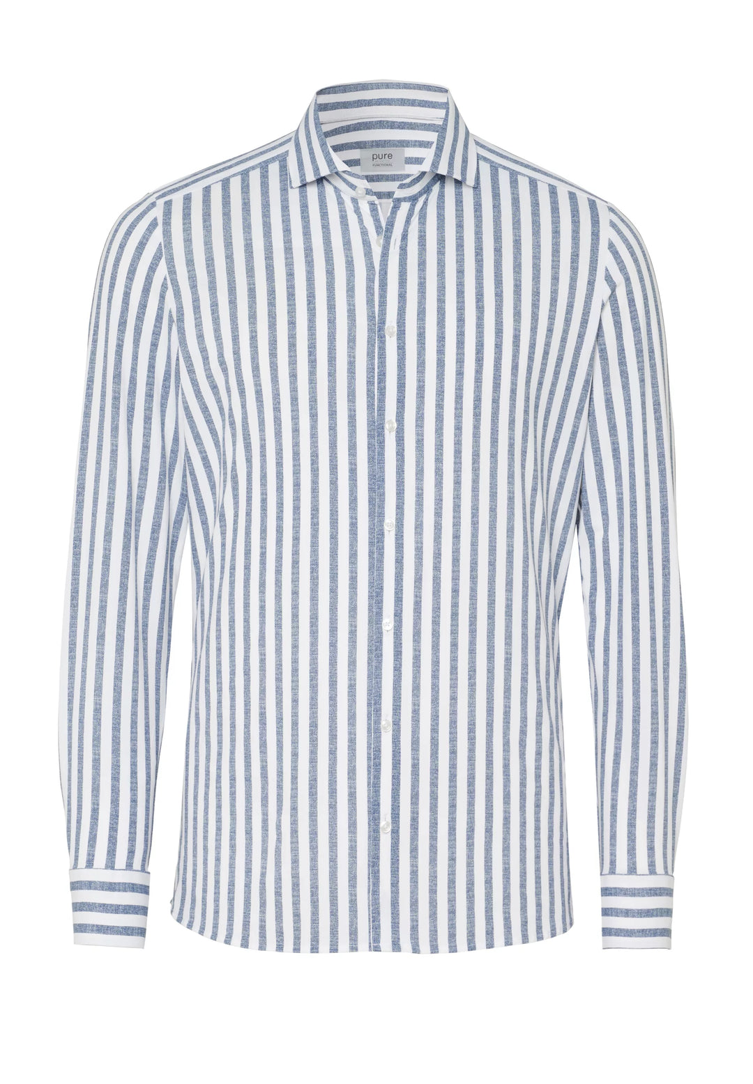 E31312-21742 PURE- Functional Hemd Langarm 166 streifen dunkelblau