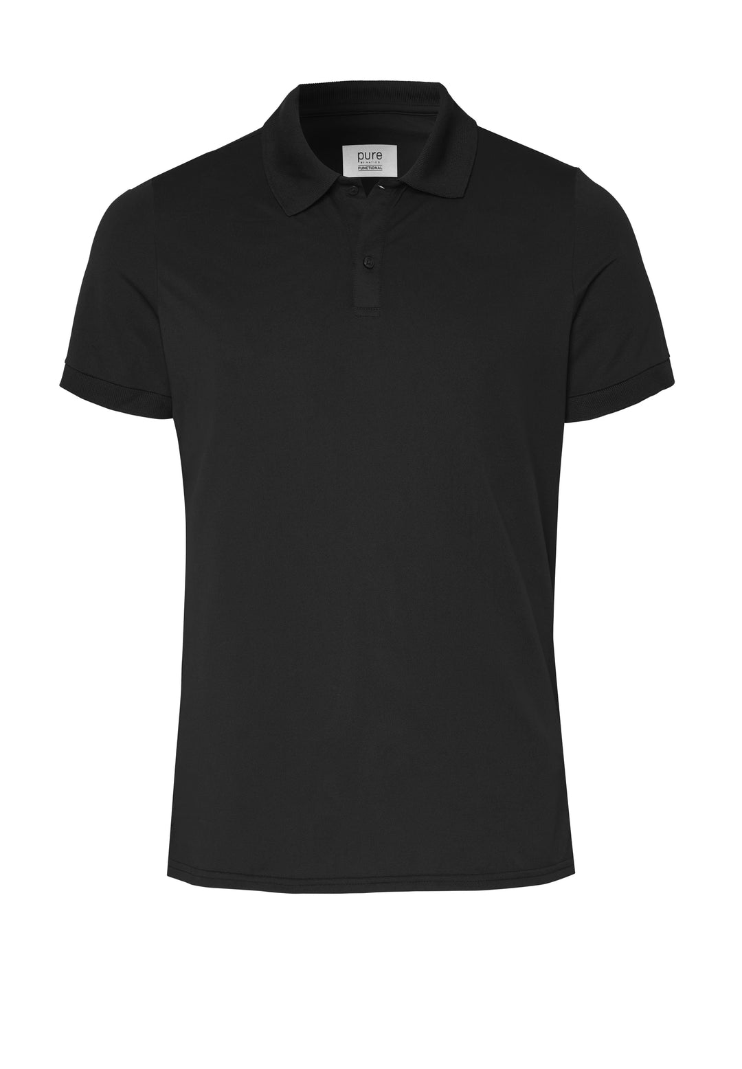 E31321-92933 Pure Functional Polo slim fit Halbarm 007 uni schwarz