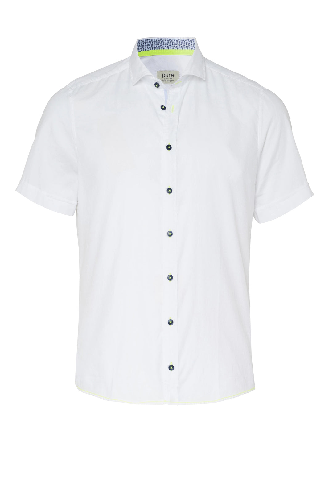 E31502-52702 PURE- Casual Hemd Halbarm 900 uni weiß