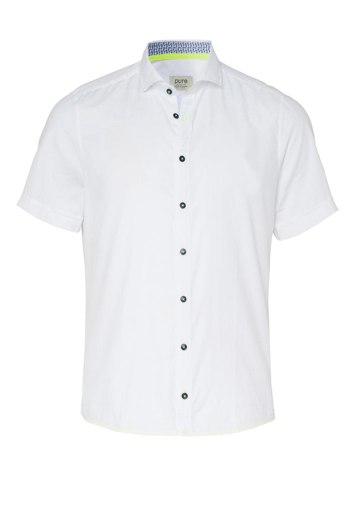 E31502-52702 PURE- Casual Hemd Halbarm 900 uni weiß