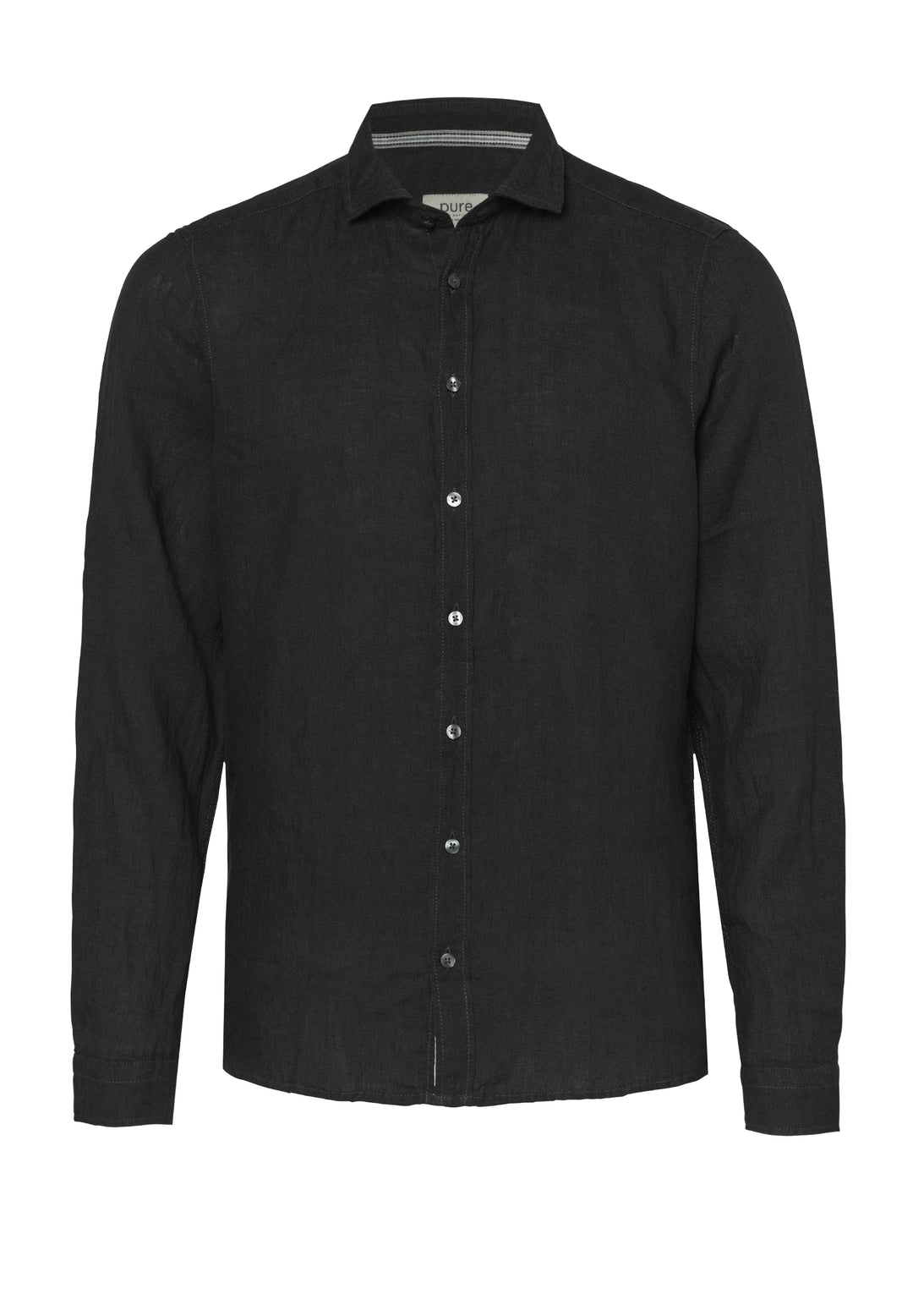 E31514-51707 PURE- Casual Hemd Langarm 007 uni schwarz