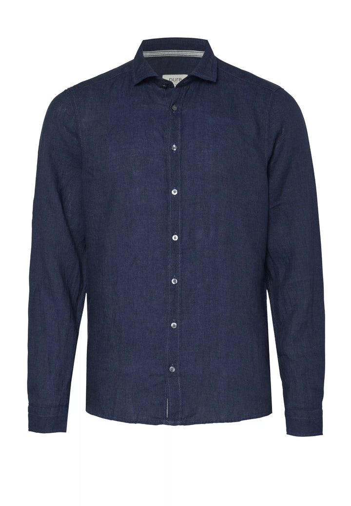 E31514-51707 PURE- Casual Hemd Langarm 130 uni marine
