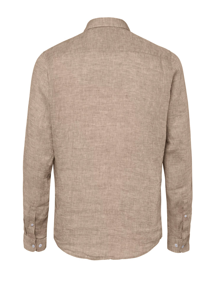 E31514-51707 PURE- Casual Hemd Langarm 220 uni hellbraun