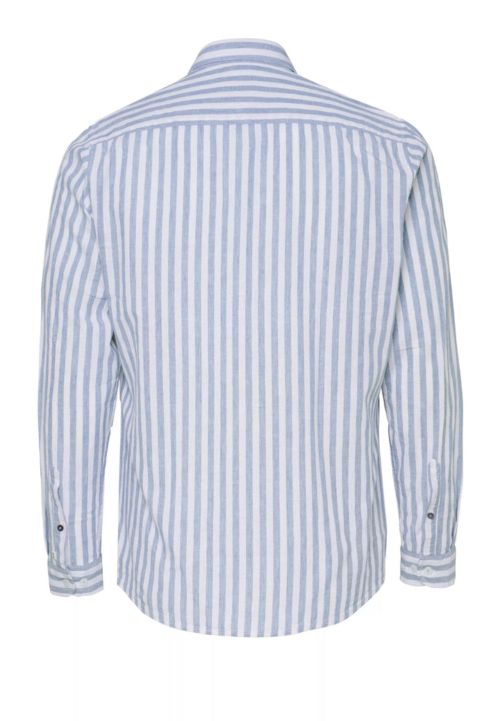 E31515-51701 PURE- Casual Hemd Langarm 163 streifen mittelblau