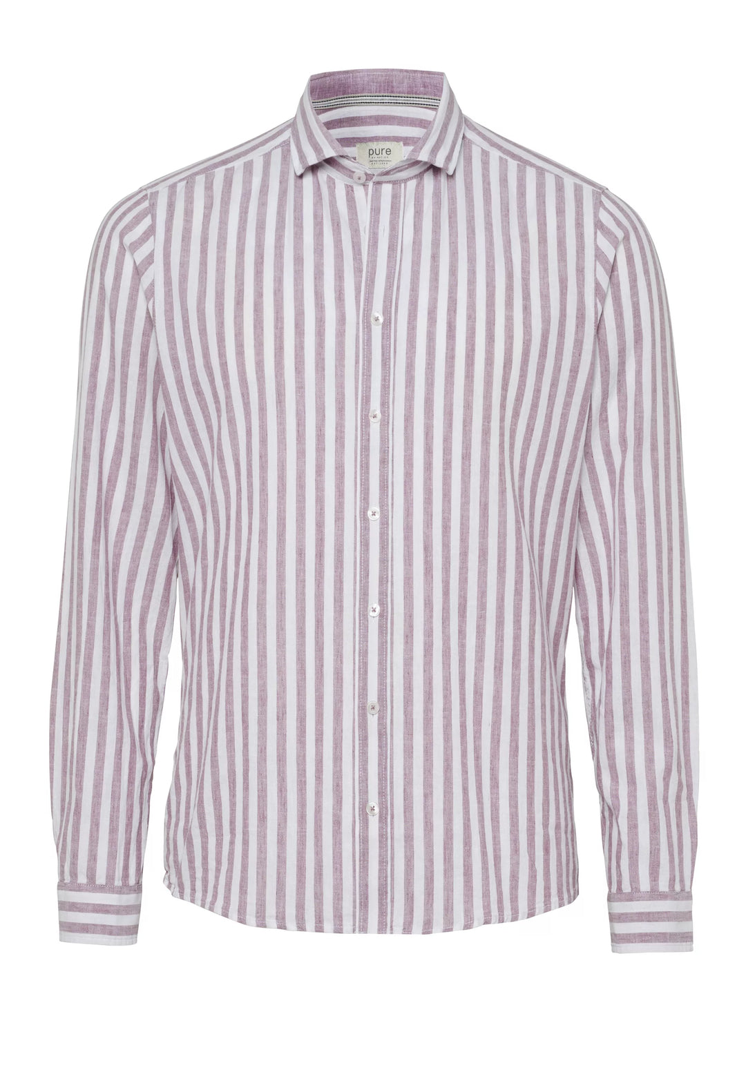 E31515-51701 PURE- Casual Hemd Langarm 868 streifen aubergine
