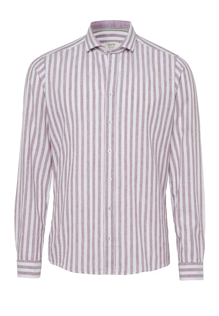 E31515-51701 PURE- Casual Hemd Langarm 868 streifen aubergine