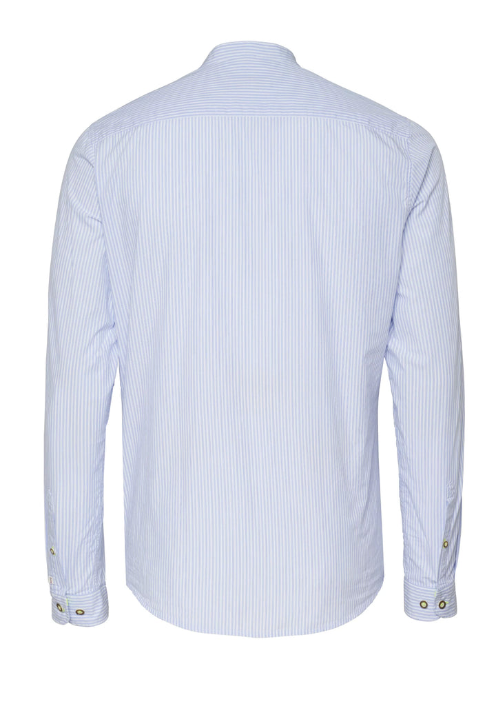 E32600-21698 PURE Tracht Hemd slim fit Langarm 163 streifen mittelblau