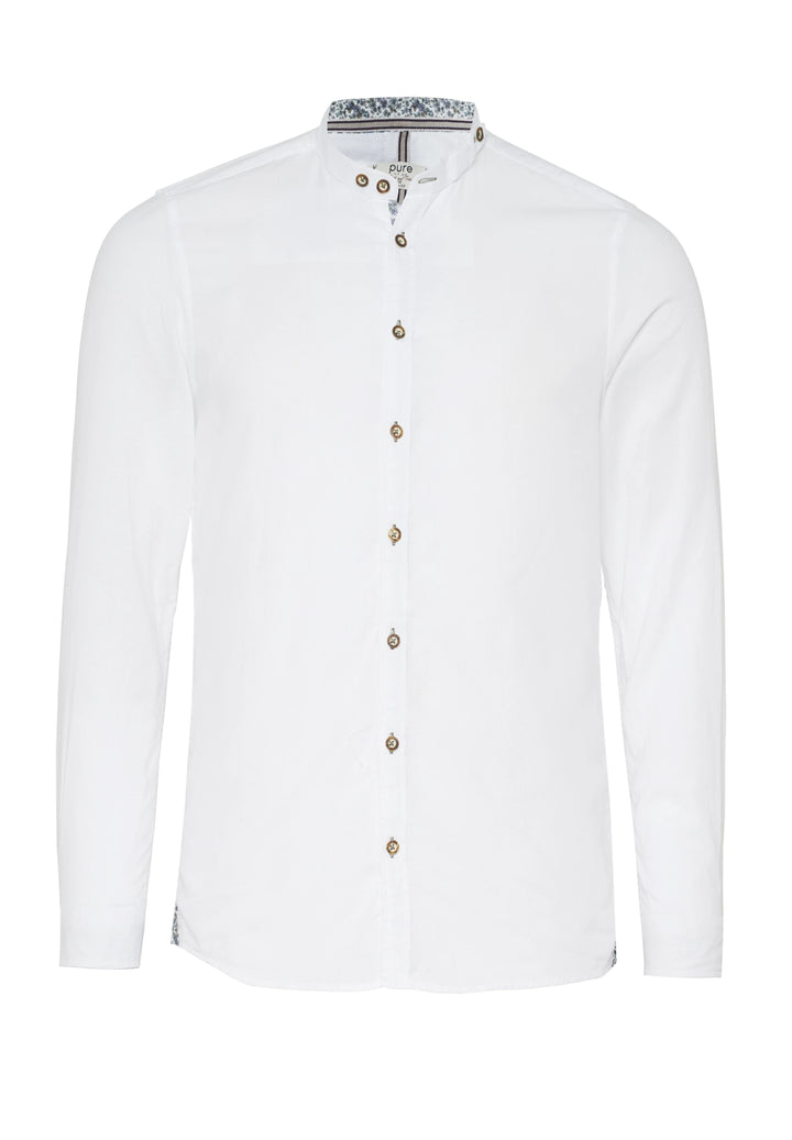 E32605-11696 PURE Hemd Tracht Modern Fit Langarm 900 uni weiß