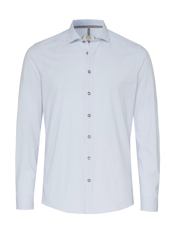 E32609-21199 PURE Tracht Hemd slim fit Langarm 170 druck hellblau