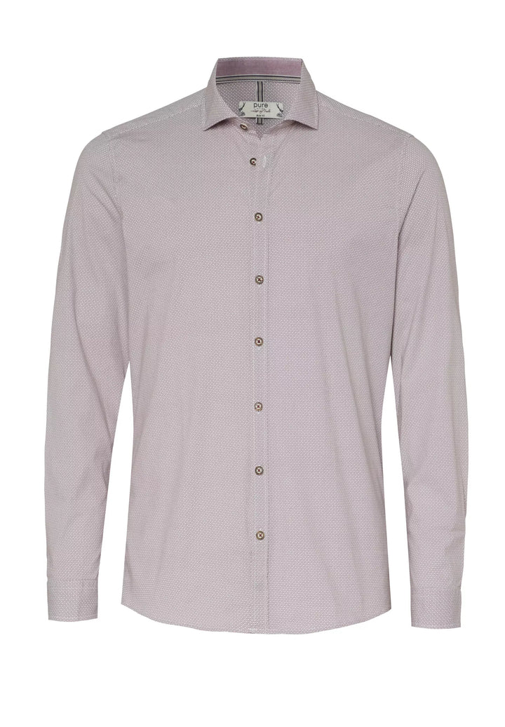 E32609-21199 PURE Tracht Hemd slim fit Langarm 374 druck rot