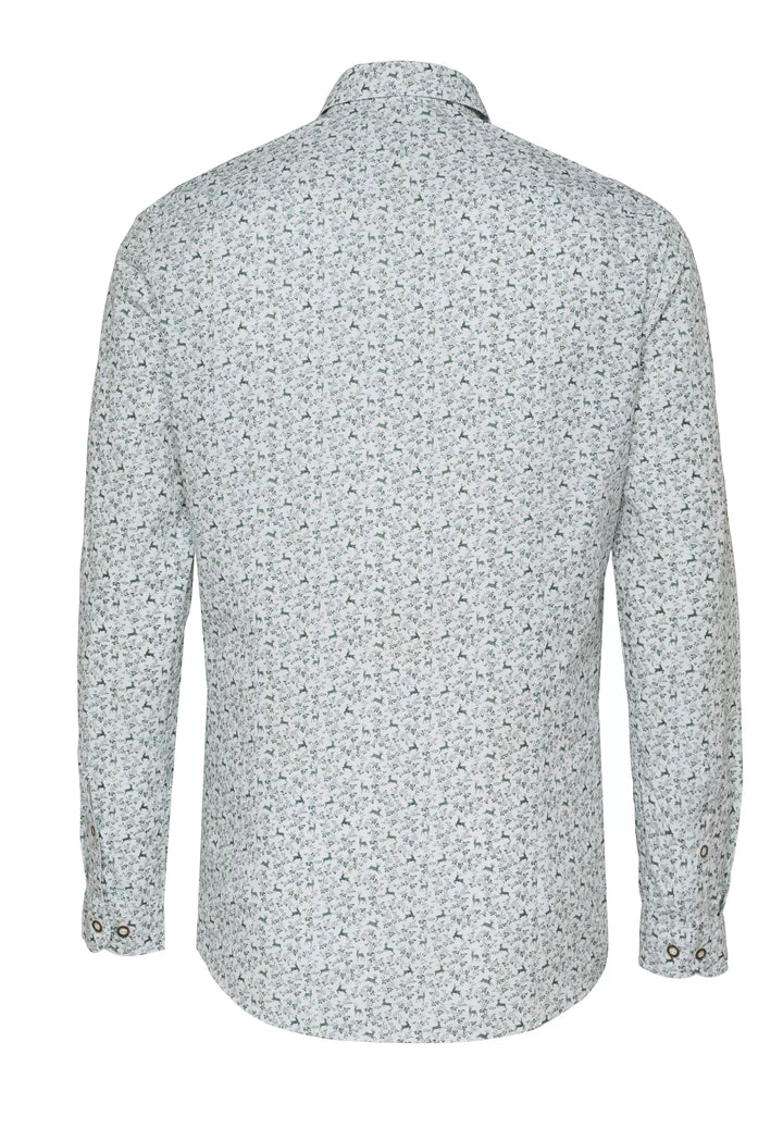 E32615-21297 PURE Tracht Hemd slim fit Langarm 473 druck grün