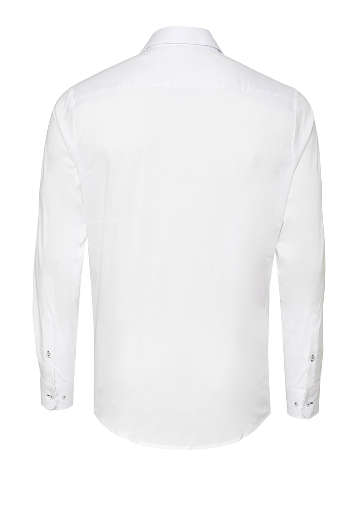 E41012-21705 PURE- Business Stretch Hemd slim fit Langarm 900 uni weiß