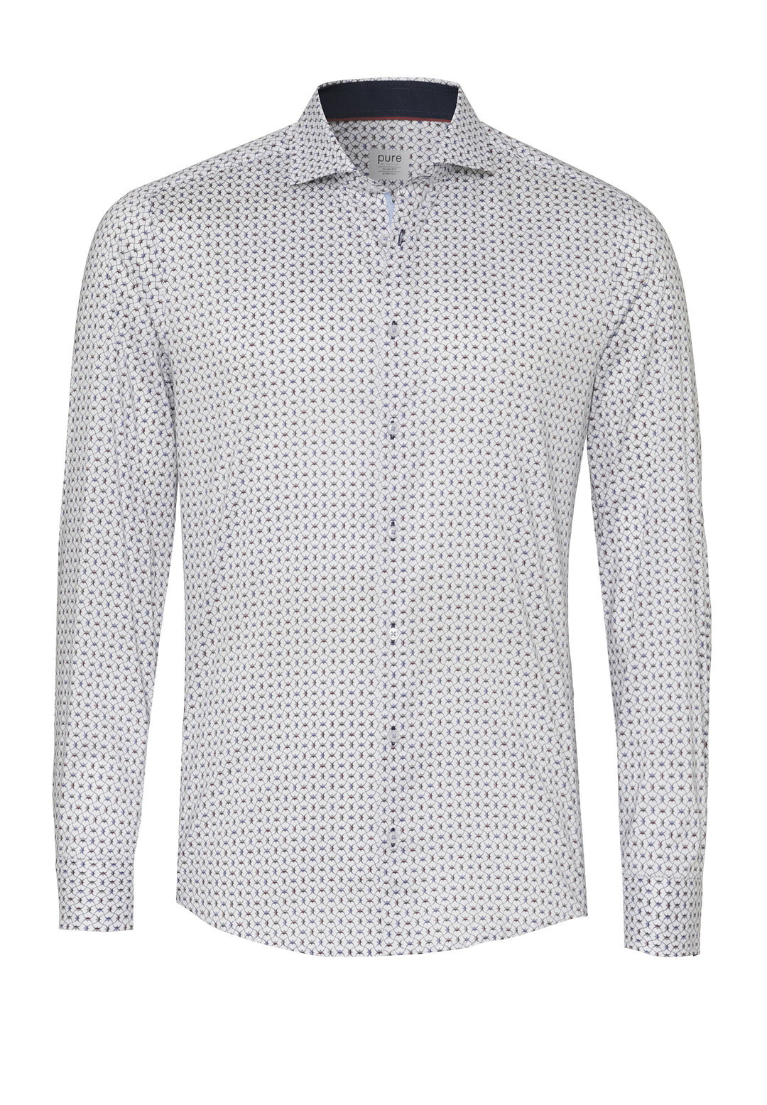 E41013-21705 PURE- Business Stretch Hemd slim fit Langarm 985 druck multicolor