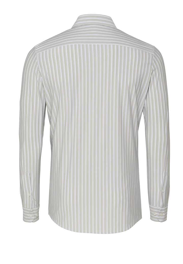E41301-21740 PURE- Functional Hemd Langarm 263 streifen beige